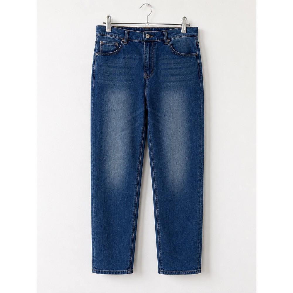 Sene True Straight Jeans Womens‎ 40 x 33 Dark Blue Wash Faded Sur High Rise